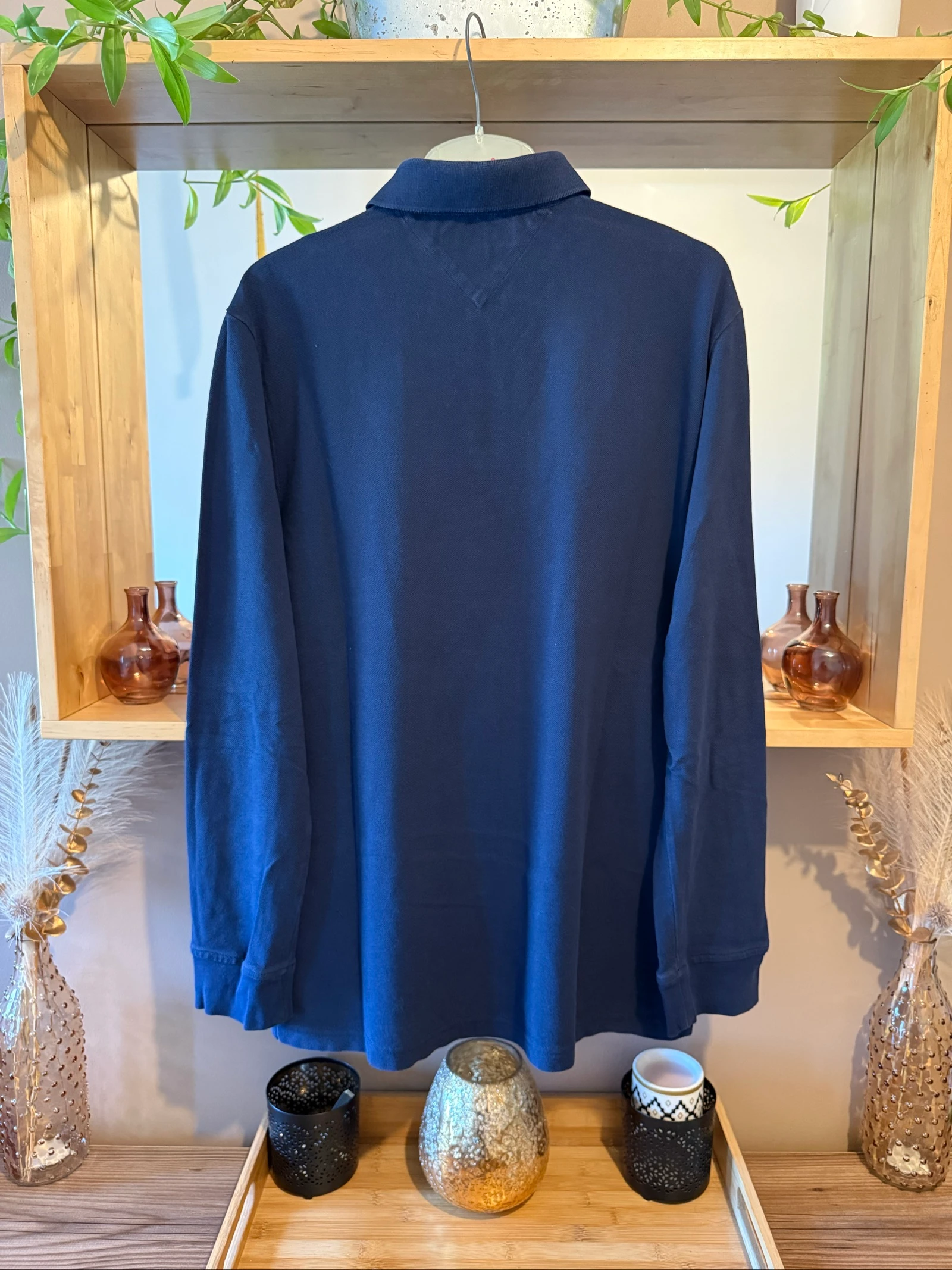 Men's Tommy Hilfiger Long Sleeve Navy Blue Polo – Very Good Condition – photo 2